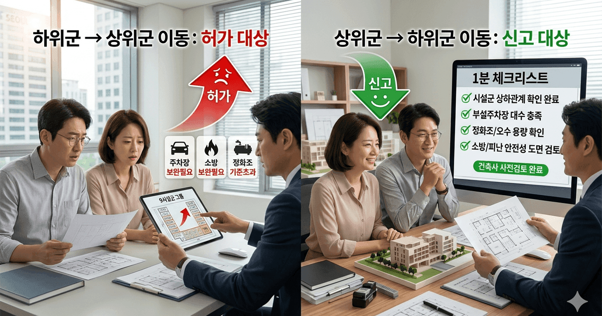 용도변경 허가 및 신고 판별법