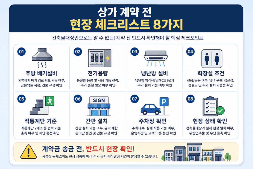 상가 계약 전 현장 체크리스트 8가지
